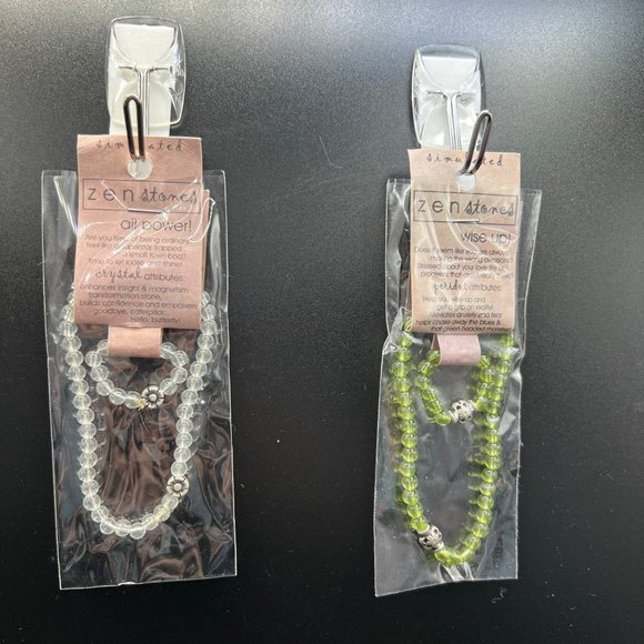 2 Bracelet and Ring Sets 1 Crystal, 1 Peridot Smarts and Insight Combo Zen Stone - Picture 2 of 12